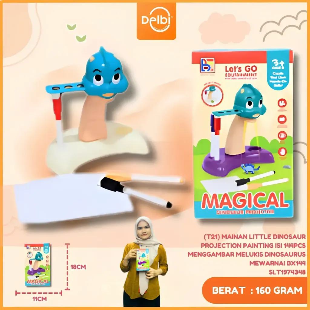 [SLT1974348] (T21) MAINAN LITTLE DINOSAUR PROJECTION PAINTING ISI 144PCS MENGGAMBAR MELUKIS DINOSAURUS MEWARNAI BX144