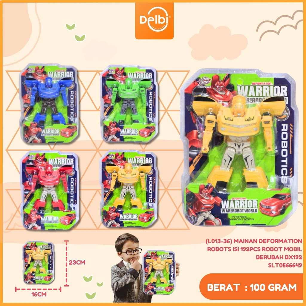 (L013-36) MAINAN DEFORMATION ROBOTS ISI 192PCS ROBOT MOBIL BERUBAH BX192
