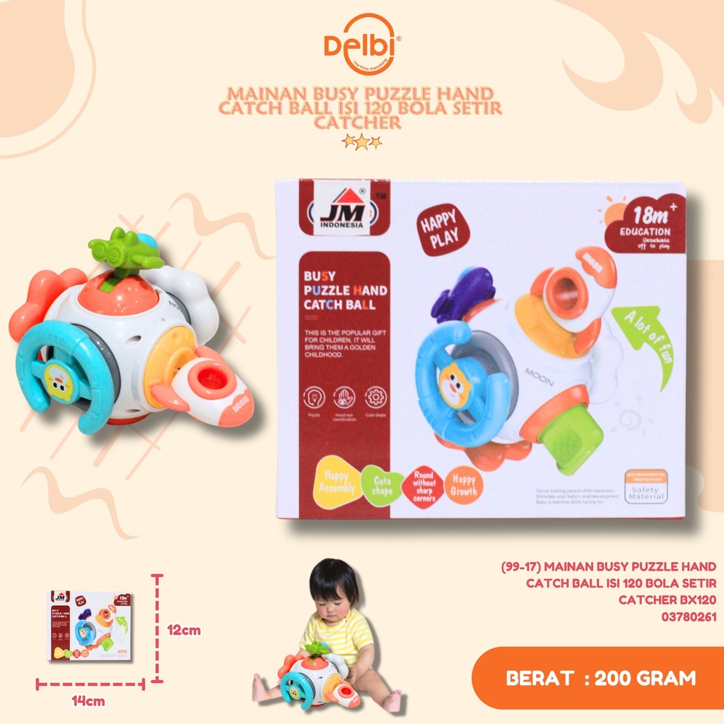 (99-17) MAINAN BUSY PUZZLE HAND CATCH BALL ISI 120 BOLA SETIR CATCHER BX120