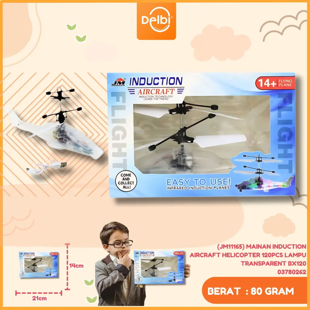 [03780262] (JM11165) MAINAN INDUCTION AIRCRAFT HELICOPTER 120PCS LAMPU TRANSPARENT BX120