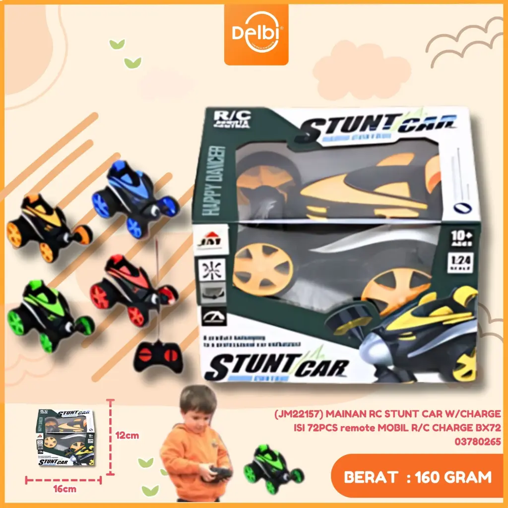 (JM22157) MAINAN RC STUNT CAR W/CHARGE ISI 72PCS remote MOBIL R/C CHARGE BX72