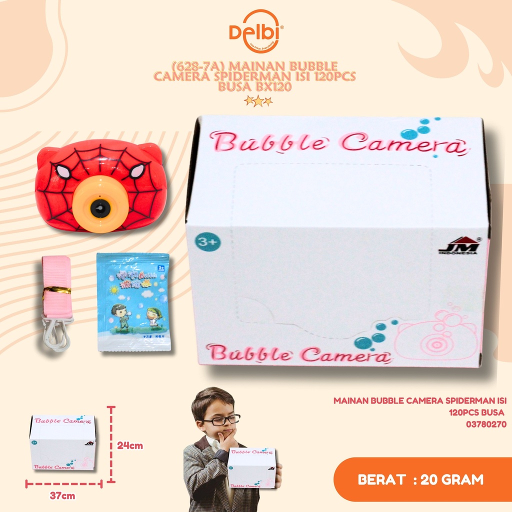 (628-7A) MAINAN BUBBLE CAMERA SPIDERMAN ISI 120PCS BUSA BX120