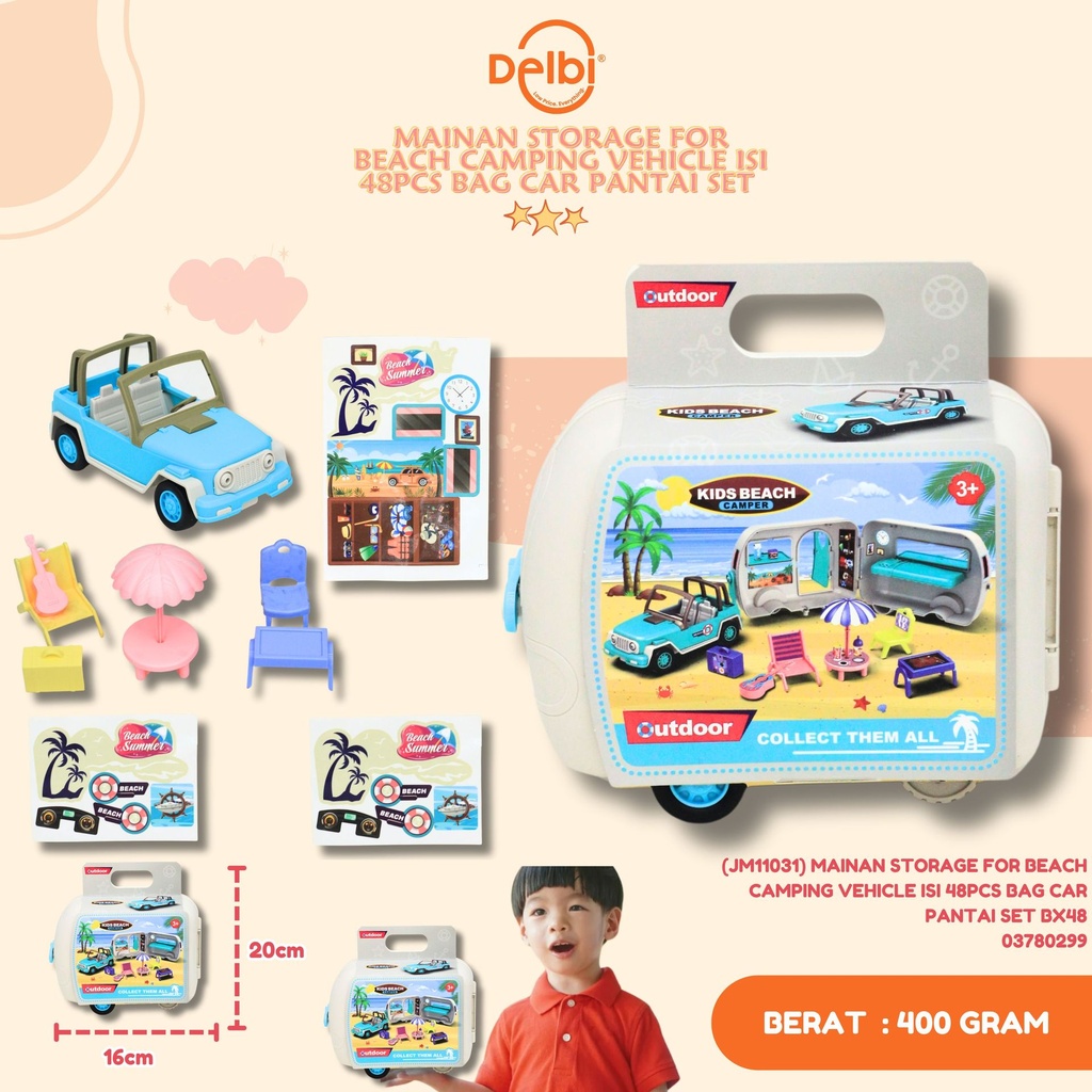 (JM11031) MAINAN STORAGE FOR BEACH CAMPING VEHICLE ISI 48PCS BAG CAR PANTAI SET BX48