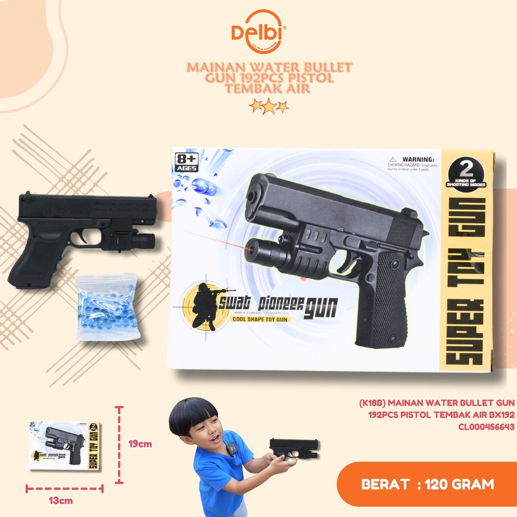 (K18B) MAINAN WATER BULLET GUN 192PCS PISTOL TEMBAK AIR BX192
