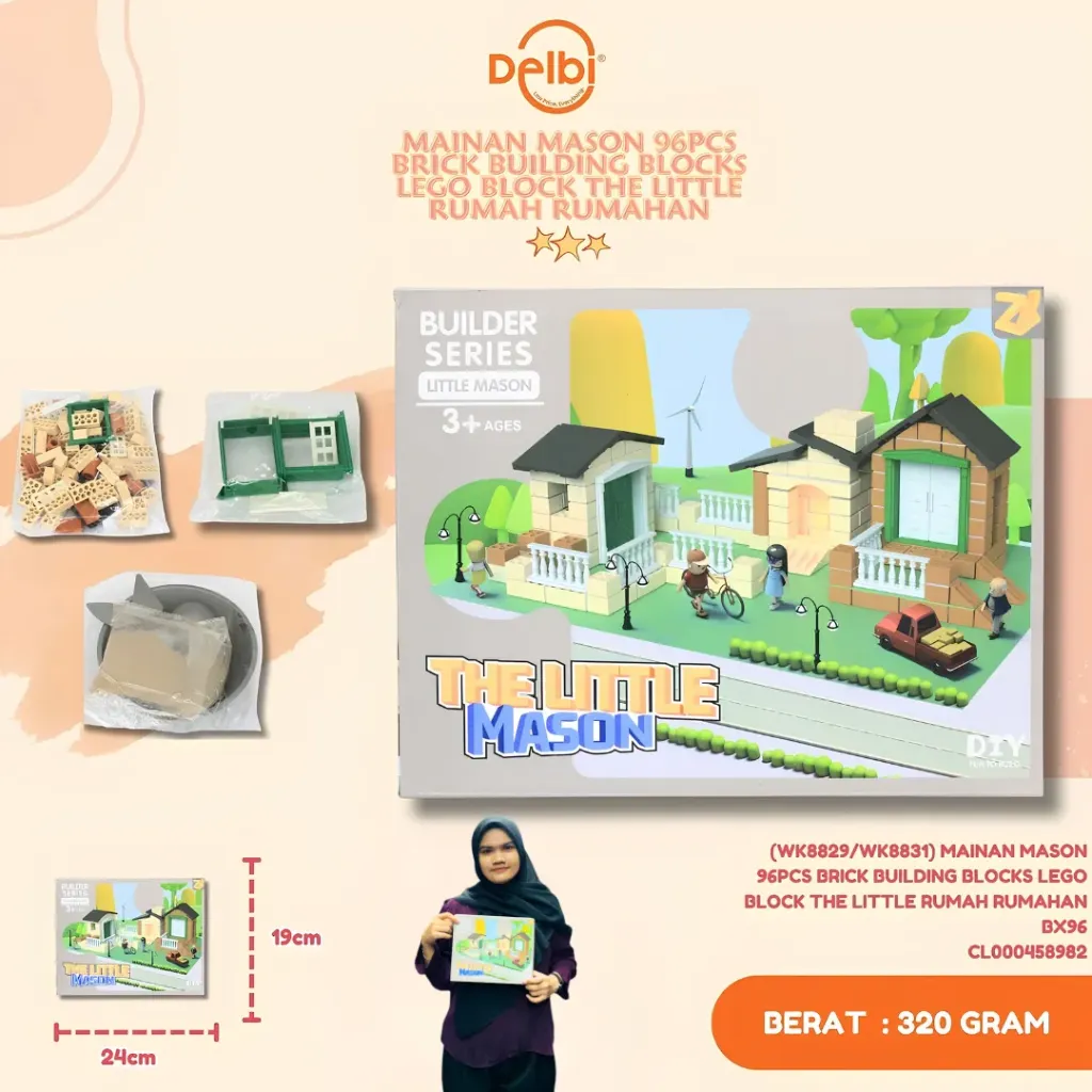 (WK8829/WK8831) MAINAN MASON 96PCS BRICK BUILDING BLOCKS LEGO BLOCK THE LITTLE RUMAH RUMAHAN BX96