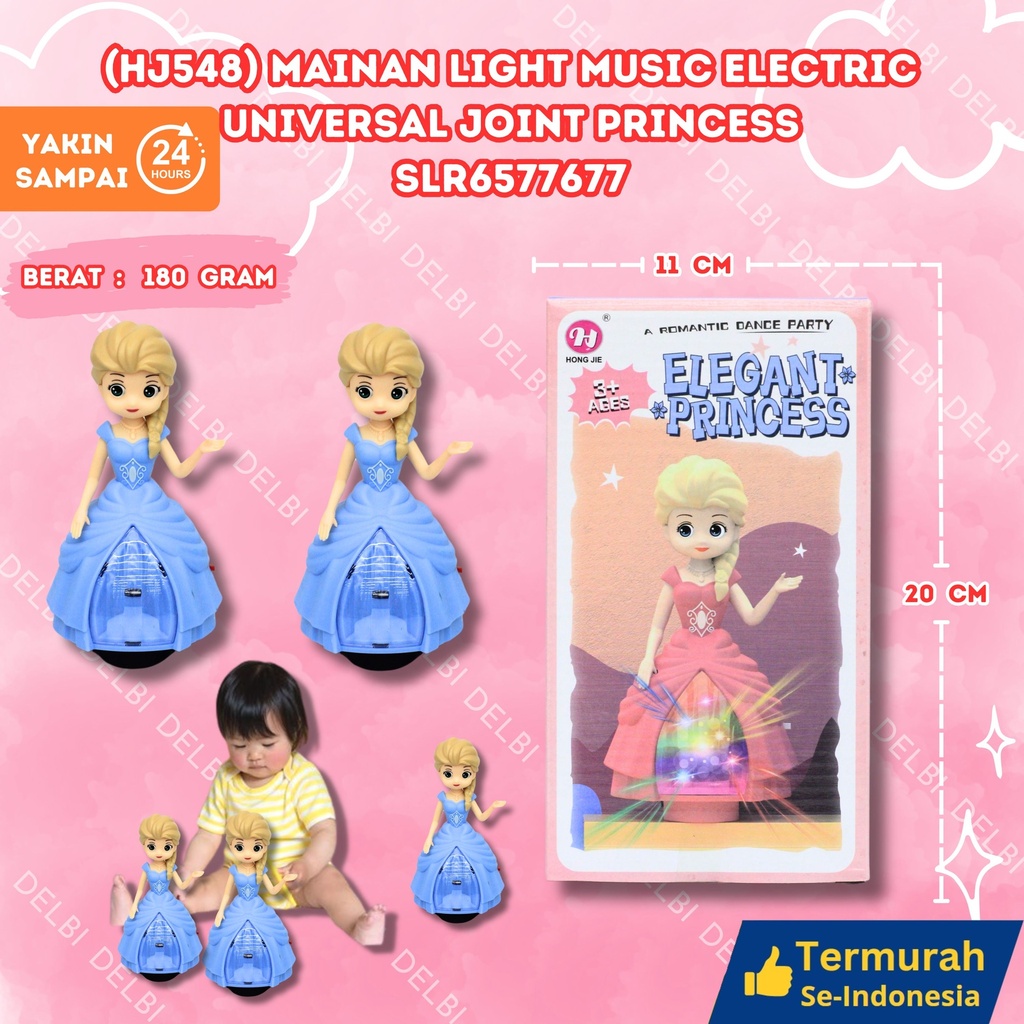 (HJ548) MAINAN LIGHT MUSIC ELECTRIC UNIVERSAL JOINT PRINCESS BONEKA FROZEN LAMPU MUSIK BX96