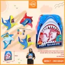 (AT700-1) MAINAN DIY PAINTING GYPSUM SHARK 48PCS HIU MELUKIS MEWARNAI BX48
