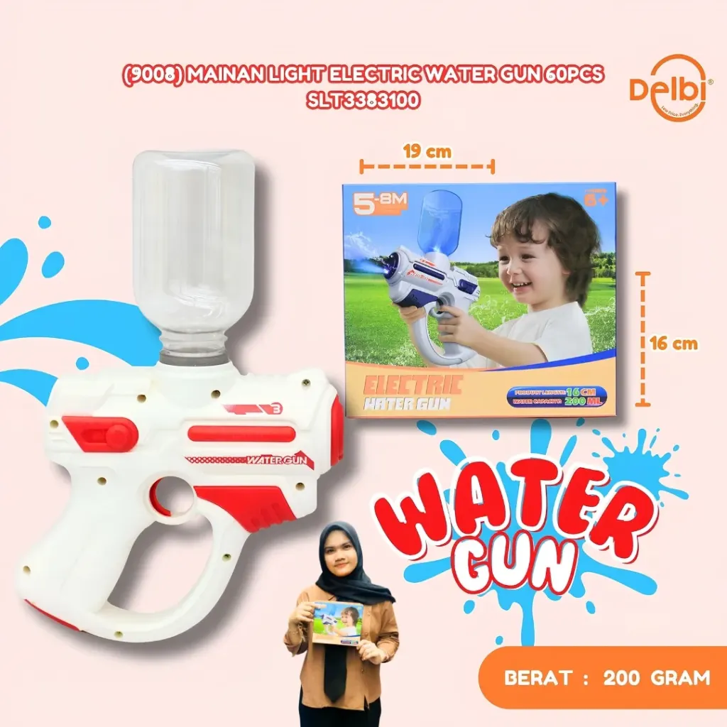[SLT3383100] (9008) MAINAN LIGHT ELECTRIC WATER GUN 60PCS TEMBAK AIR PISTOL BX60