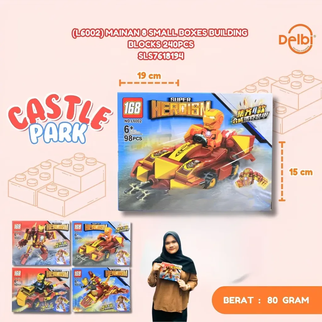 [SLS7618194] (L6002) MAINAN 8 SMALL BOXES BUILDING BLOCKS 240PCS LEGO MICRO BLOCK BRICK HERO BX240