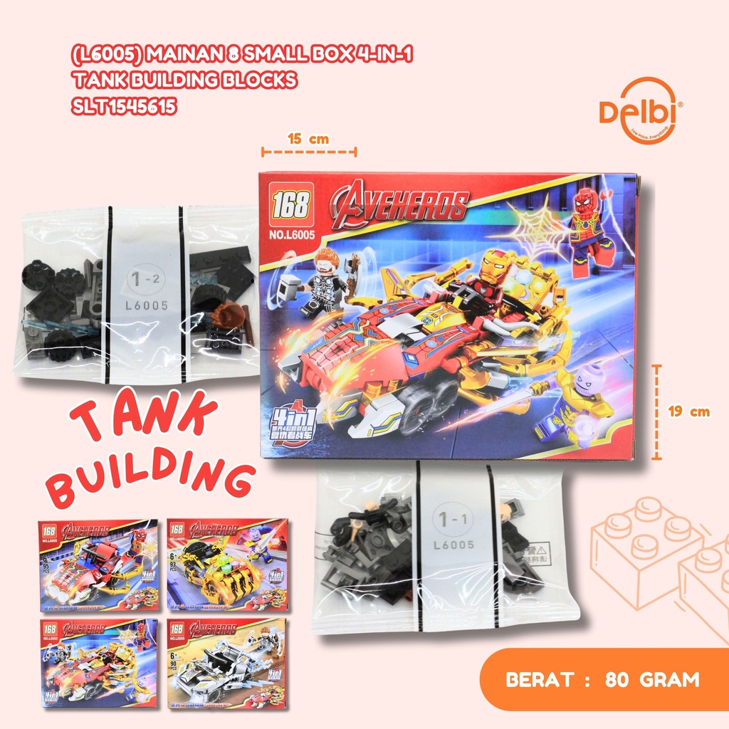 (L6005) MAINAN 8 SMALL BOX 4-IN-1 TANK BUILDING BLOCKS 240PCS BRICK BLOCS BLOCK BX240