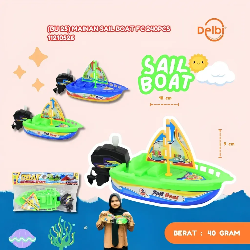 [BU 25] MAINAN SAIL BOAT FC 240PCS KAPAL PERAHU BX240
