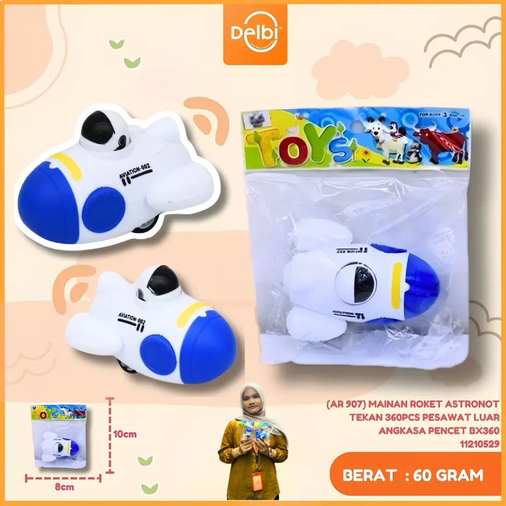 [AR 907] MAINAN ROKET ASTRONOT TEKAN 360PCS PESAWAT LUAR ANGKASA PENCET BX360