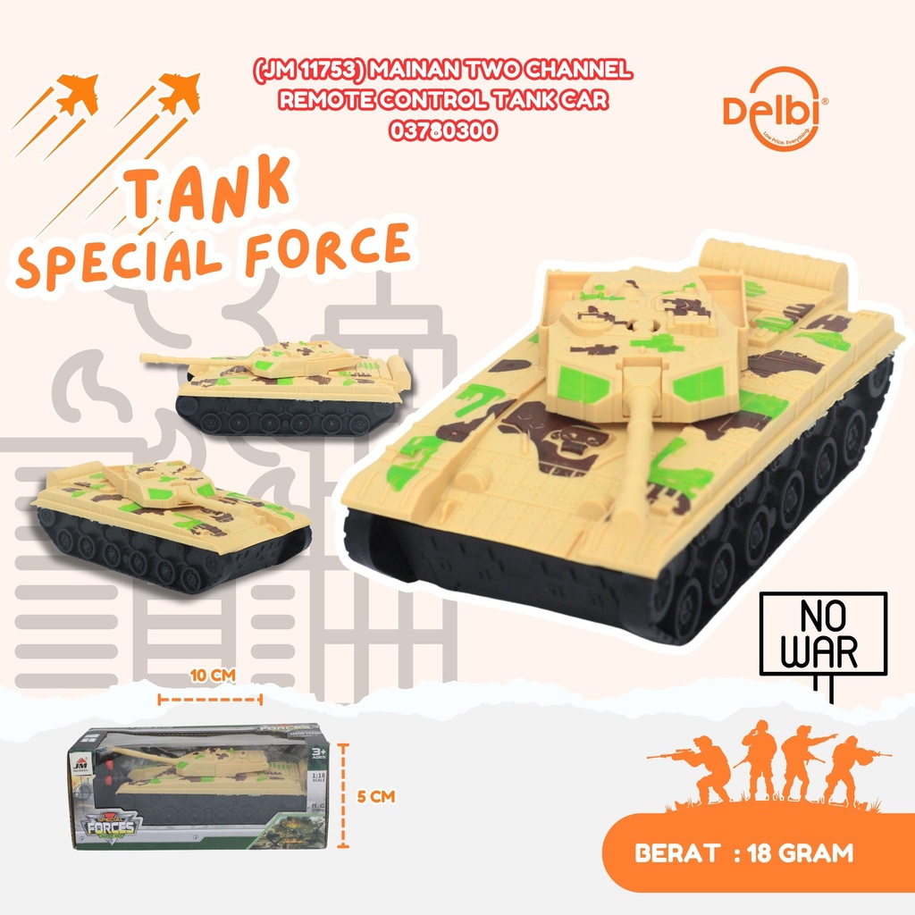(JM11753) MAINAN 1:18 TWO CHANNEL REMOTE CONTROL TANK CAR MOBIL RC BX120