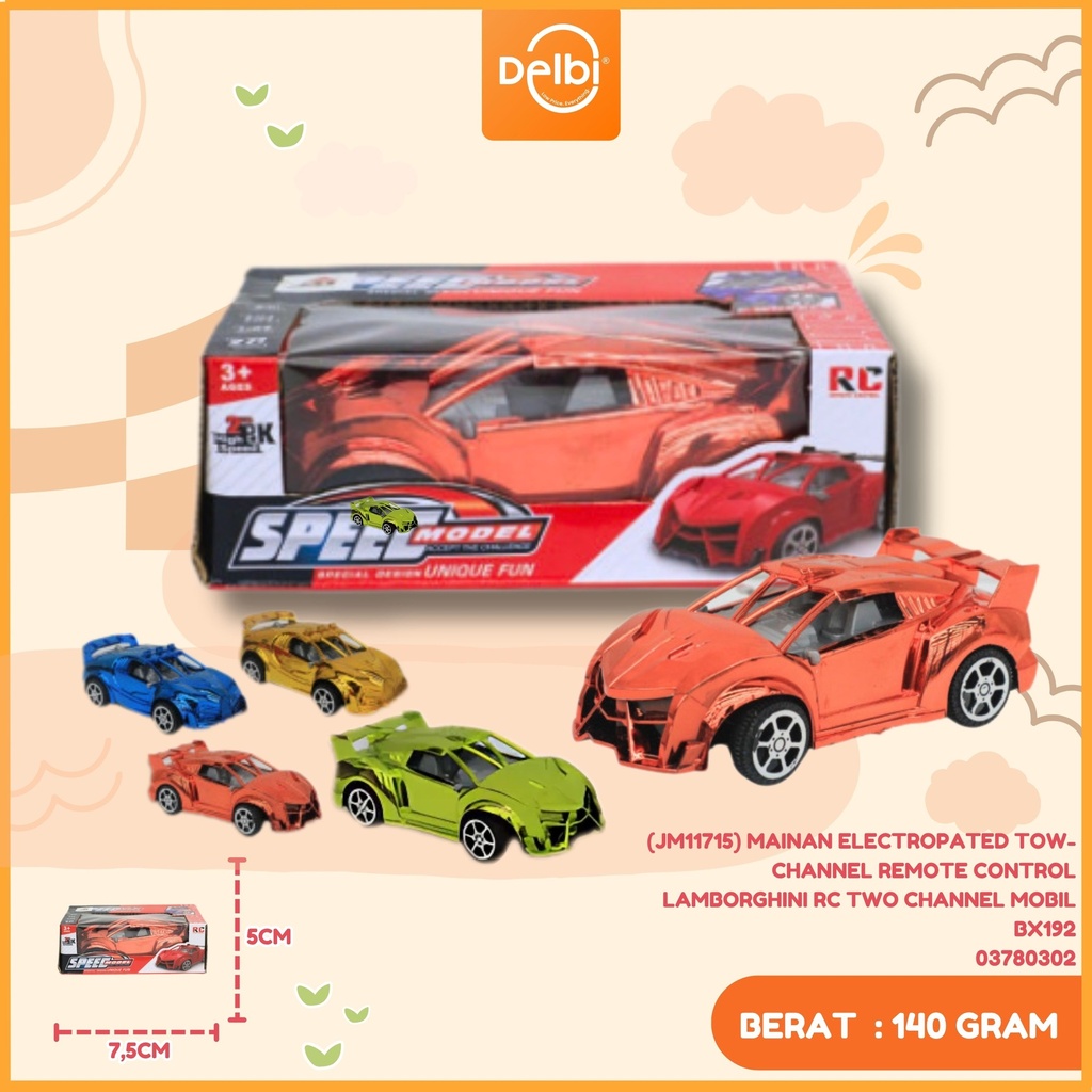 (JM11715) MAINAN ELECTROPATED TOW-CHANNEL REMOTE CONTROL LAMBORGHINI RC TWO CHANNEL MOBIL BX192