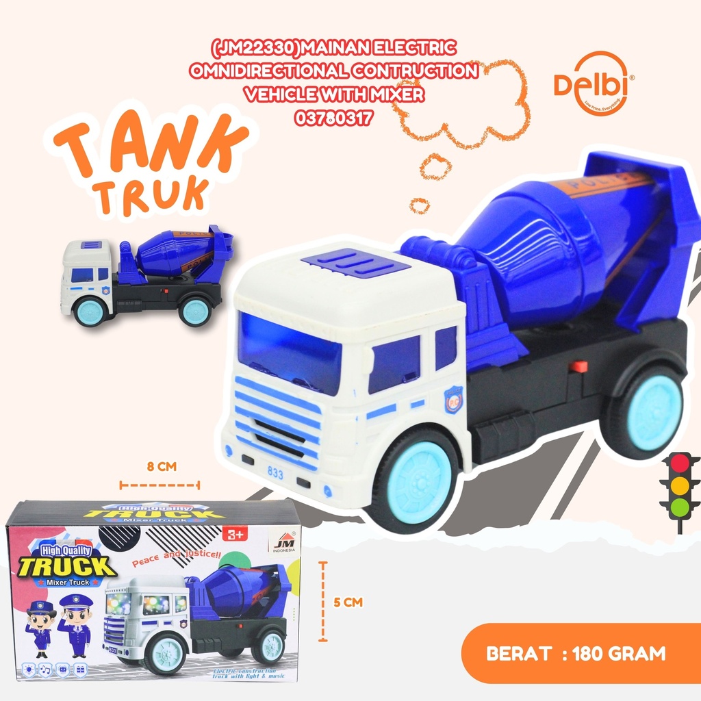 (JM22330) MAINAN ELECTRIC OMNIDIRECTIONAL CONSTRUCTION VEHICLE WITH MIXER MOBIL KONTRUKSI FIRE PROYEK BX108