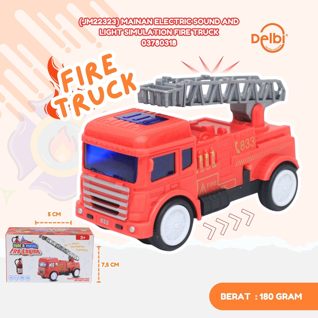 (JM22323) MAINAN ELECTRIC SOUND AND LIGHT SIMULATION FIRE TRUCK MOBIL BX120