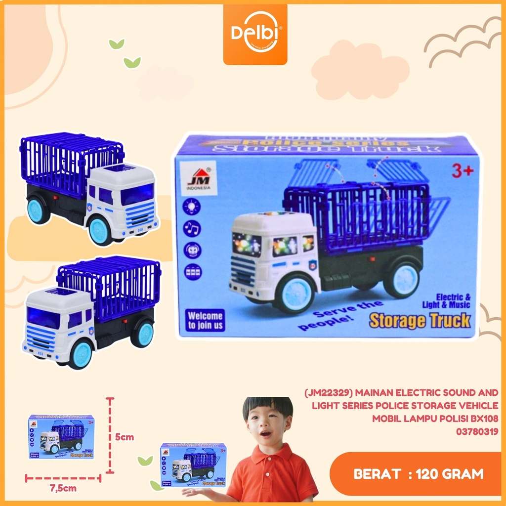(JM22329) MAINAN ELECTRIC SOUND AND LIGHT SERIES POLICE STORAGE VEHICLE MOBIL LAMPU POLISI BX108