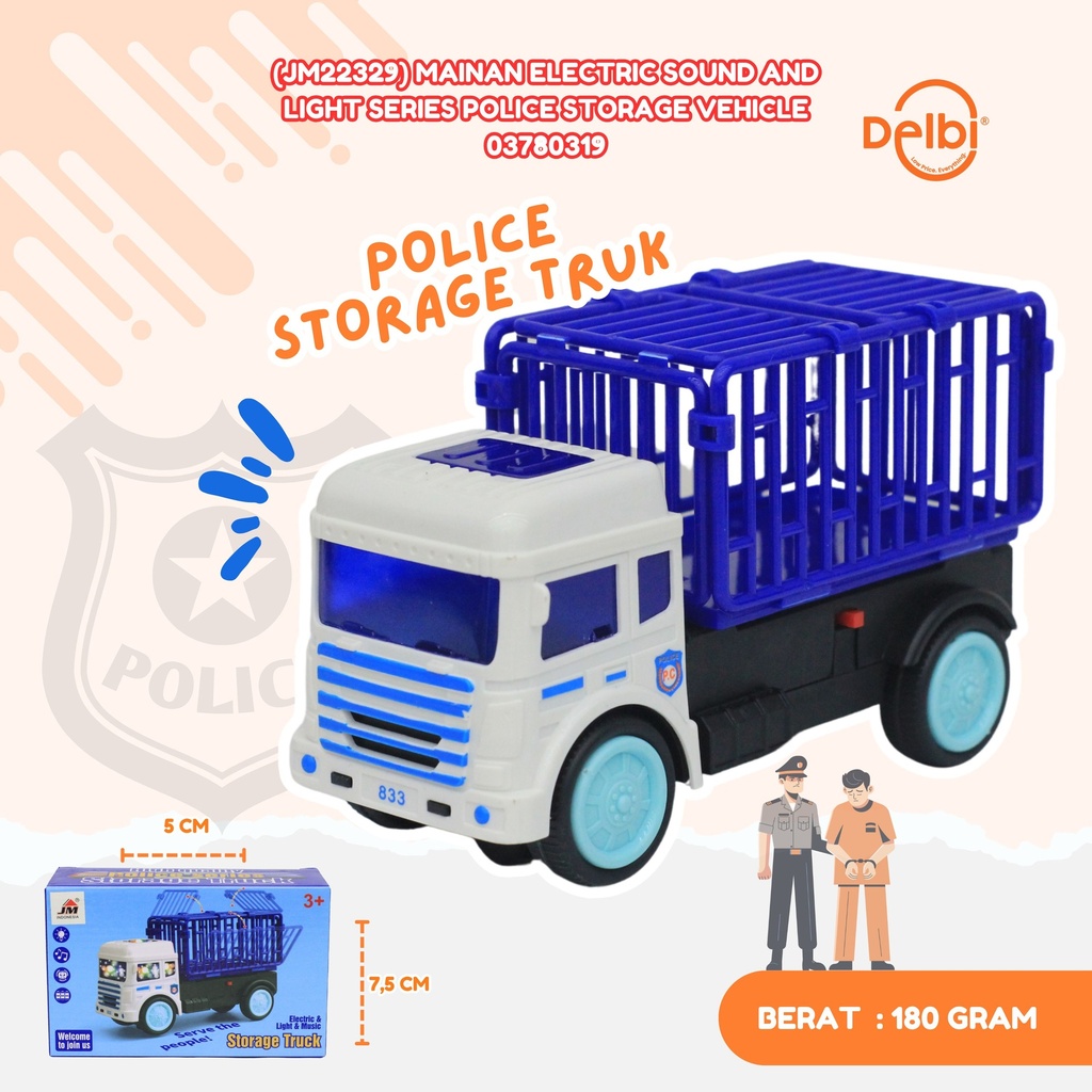 (JM22329) MAINAN ELECTRIC SOUND AND LIGHT SERIES POLICE STORAGE VEHICLE MOBIL LAMPU POLISI BX108
