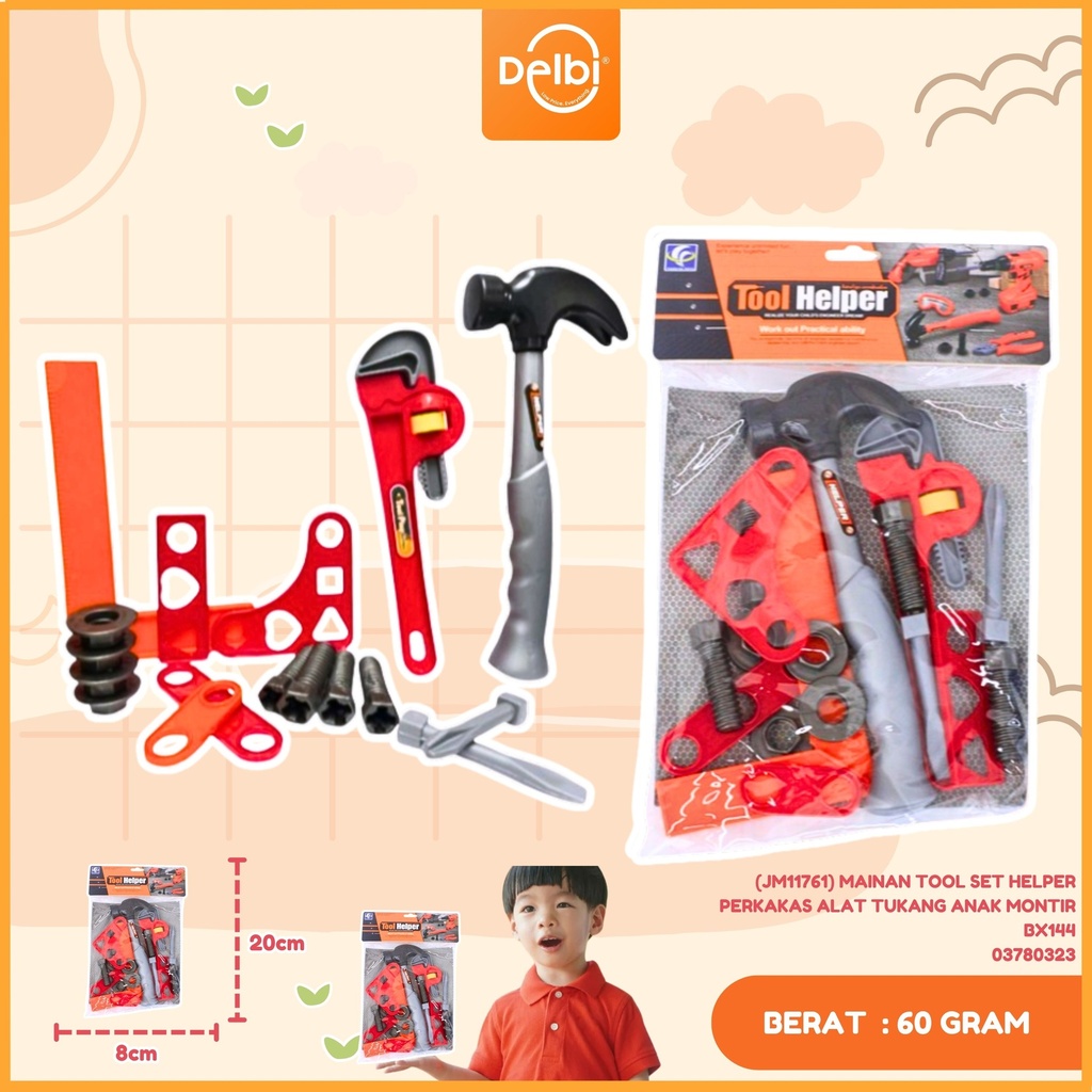 (JM11761) MAINAN TOOL SET HELPER PERKAKAS ALAT TUKANG ANAK MONTIR BX144