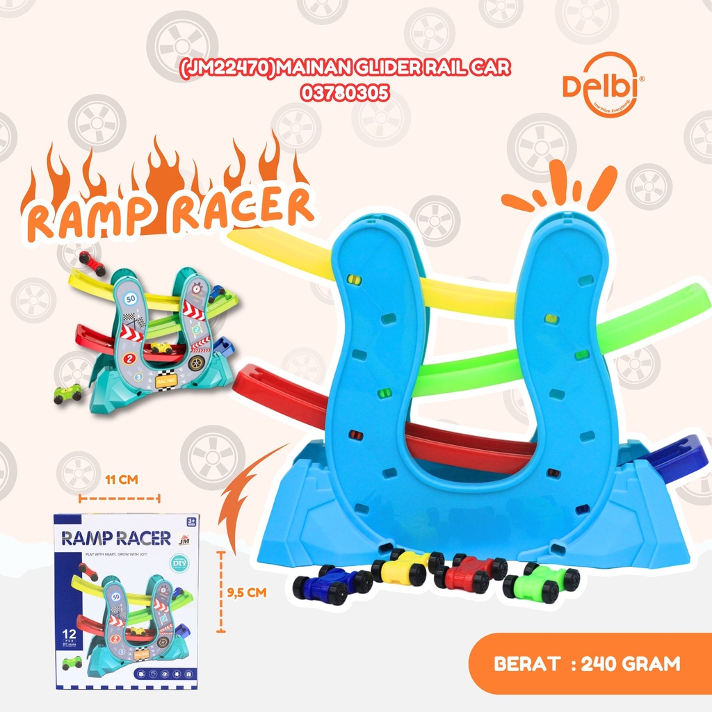 [03780305] (JM22470) MAINAN GLIDER RAIL CAR MOBIL KECIL ARENA GILDER RAMP RACER BX96
