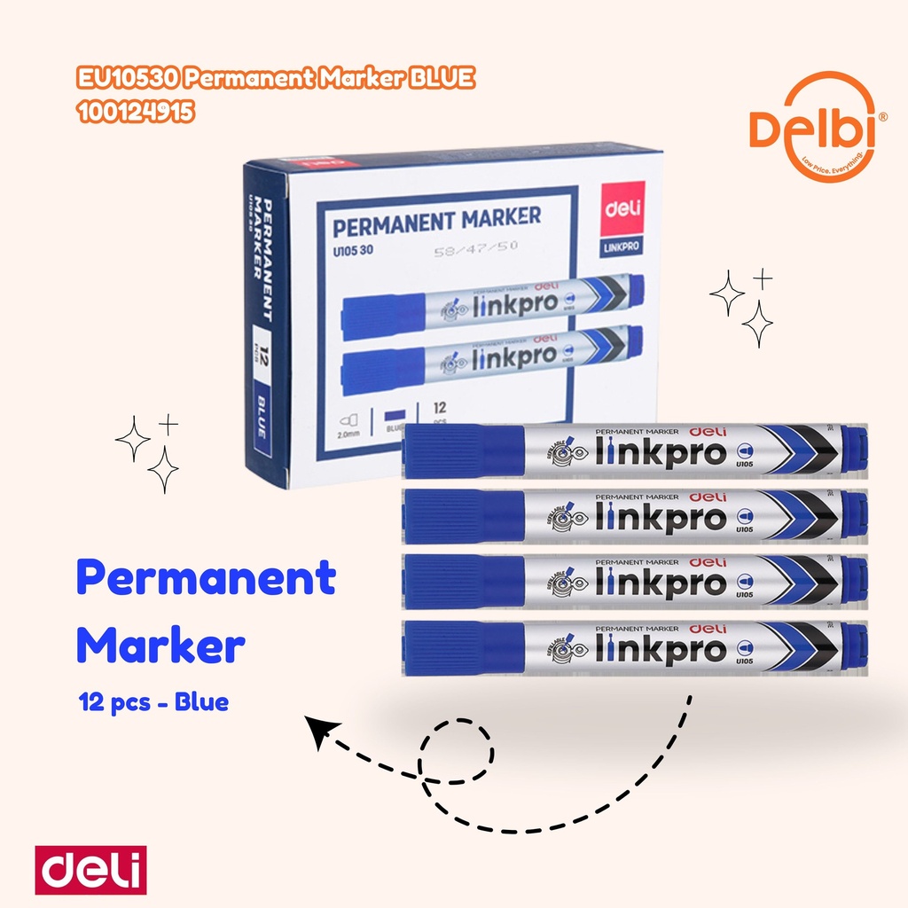 EU10530 Permanent Marker BLUE SPIDOL BX2 BX12 BX96