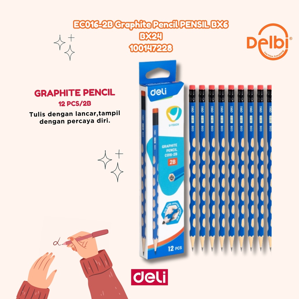 [100147228] EC016-2B Graphite Pencil PENSIL BX6 BX24