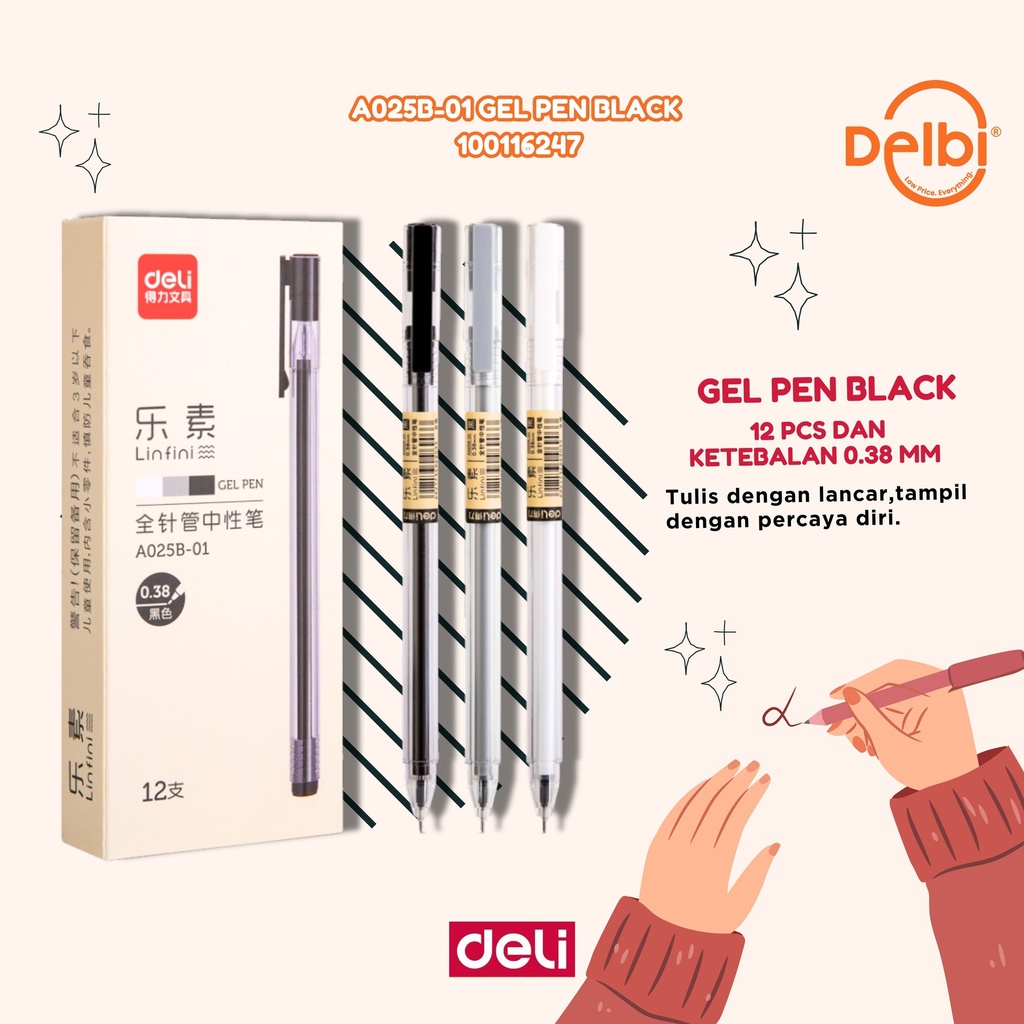 A025B-01 Gel Pen BLACK BX12 BX144 BX1728