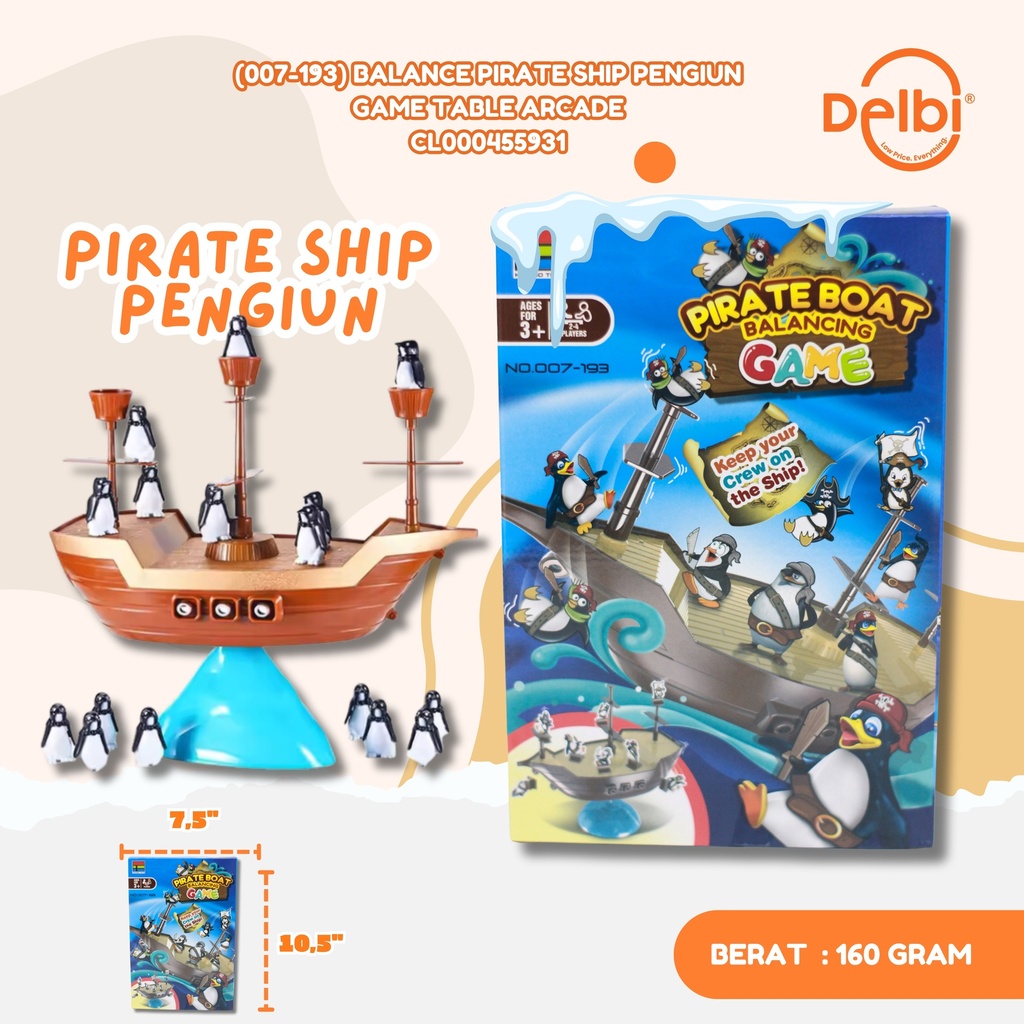 (007-193) BALANCE PIRATE SHIP PENGIUN GAME TABLE ARCADE