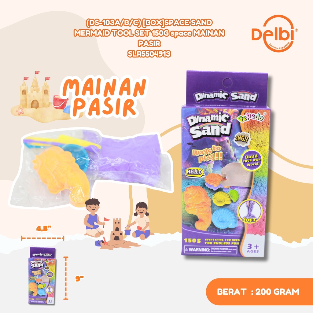 (DS-103A/B/C) [BOX]SPACE SAND MERMAID TOOL SET 150G space MAINAN PASIR