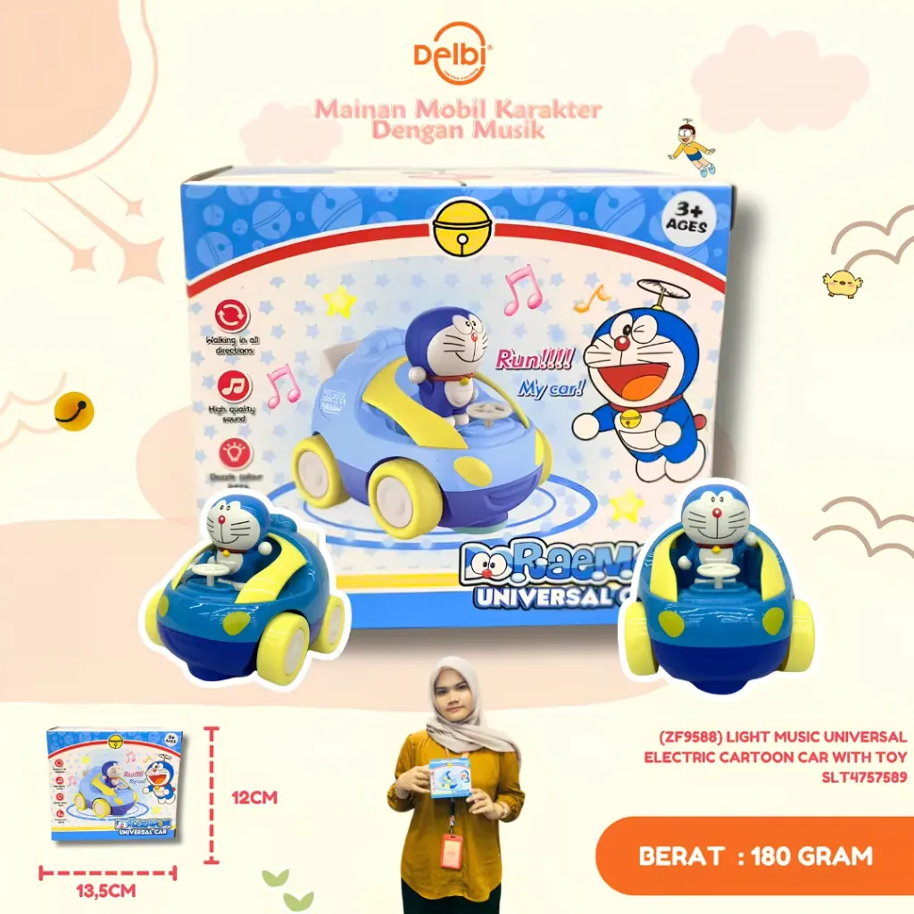 [SLT4757589] (ZF9588) LIGHT MUSIC UNIVERSAL ELECTRIC CARTOON CAR WITH TOY