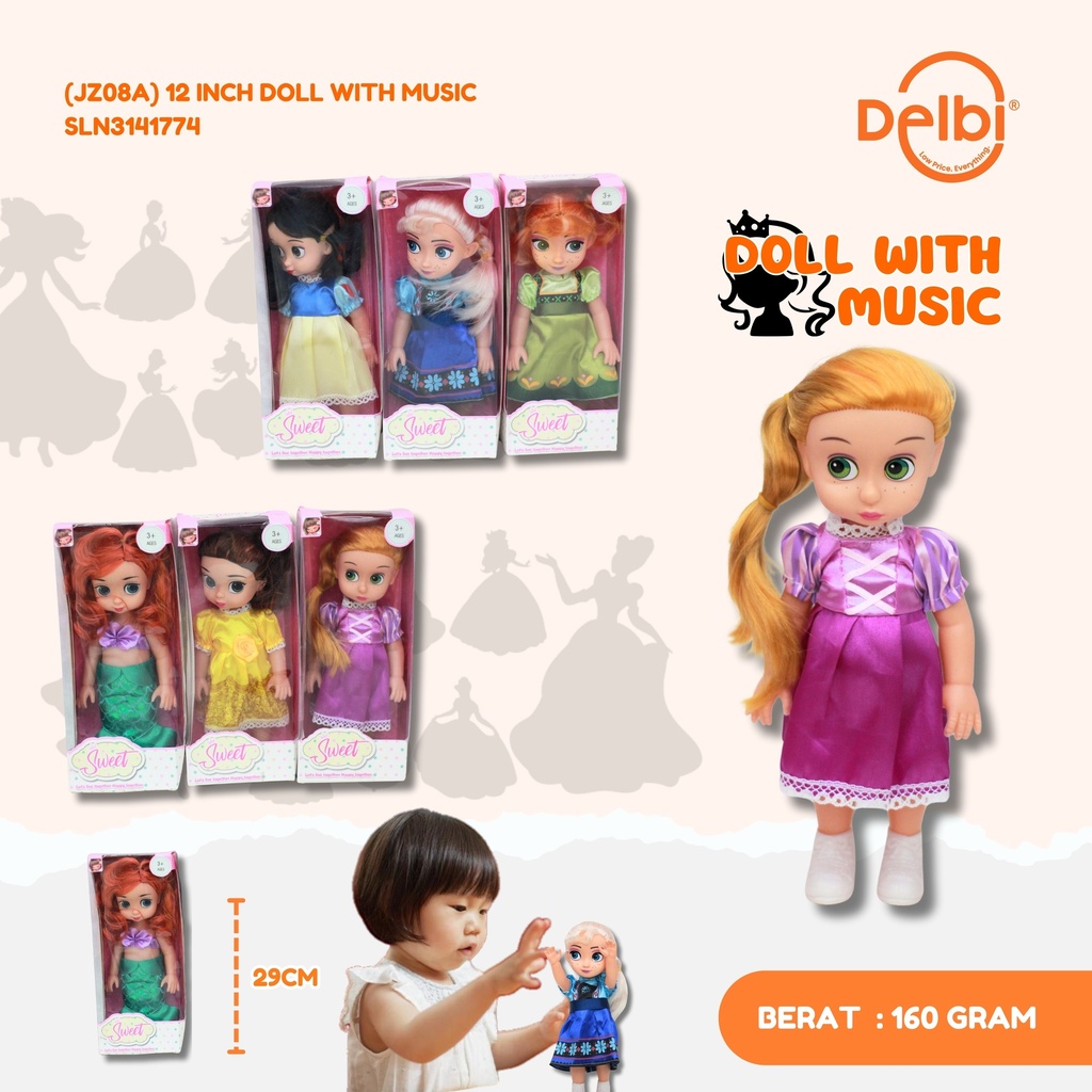 (JZ08A) 12 INCH DOLL WITH MUSIC