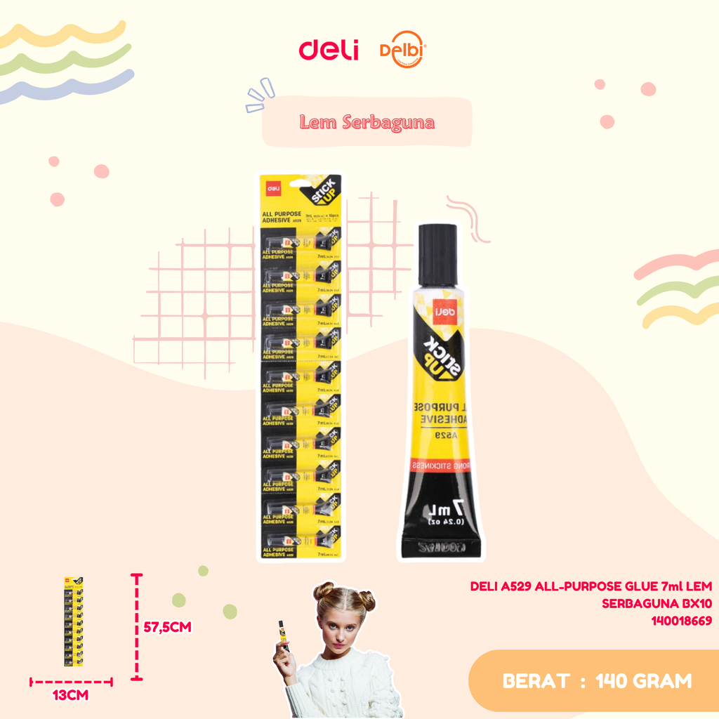 [140018669] DELI A529 ALL-PURPOSE GLUE 7ml LEM SERBAGUNA BX10