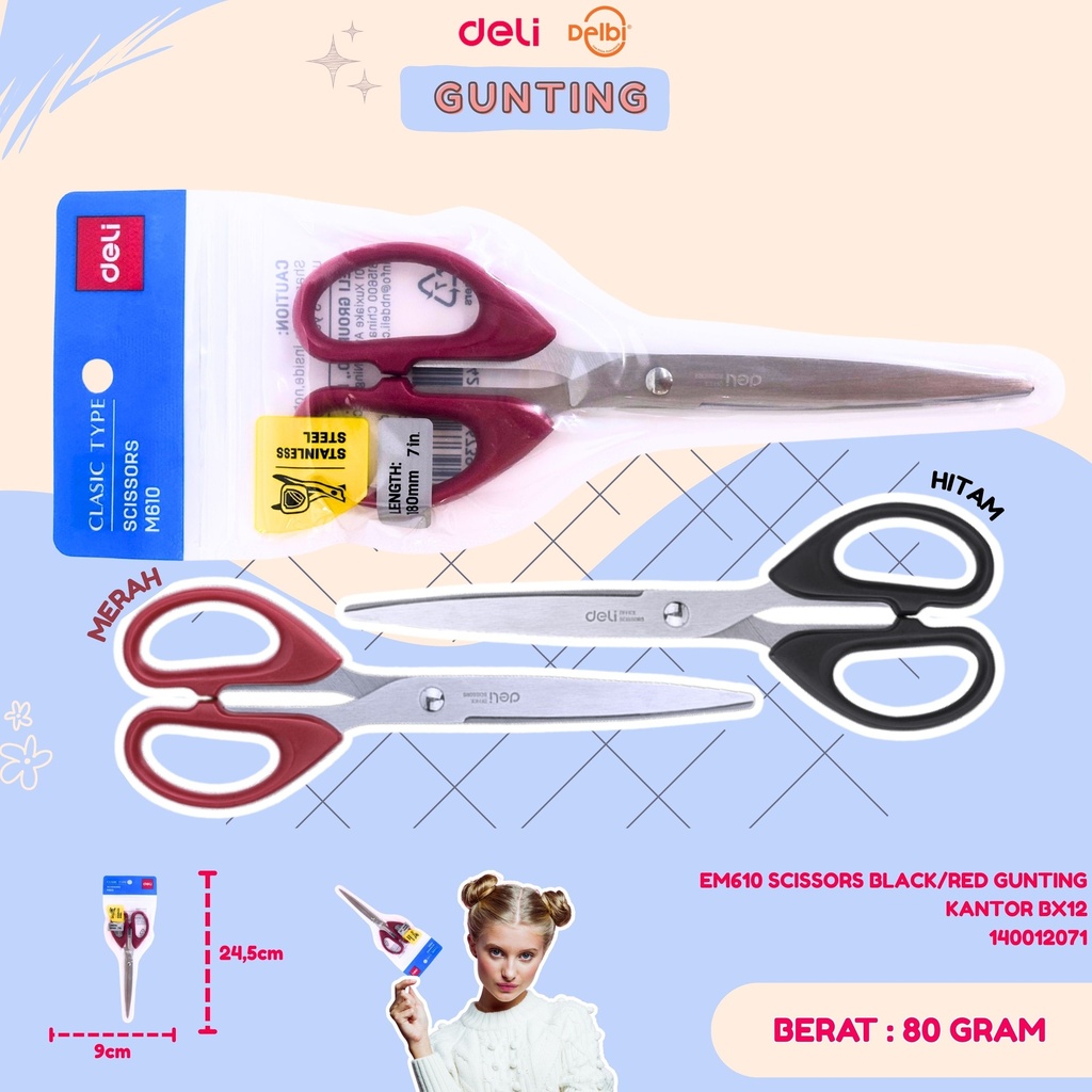 EM610 SCISSORS BLACK/RED GUNTING KANTOR BX12