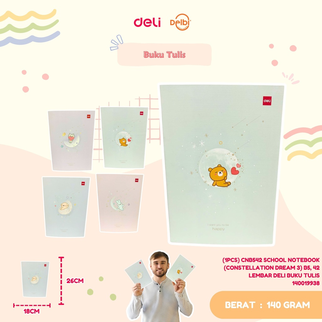 (1PCS) CNB542 SCHOOL NOTEBOOK (CONSTELLATION DREAM 3) B5, 42 LEMBAR DELI BUKU TULIS