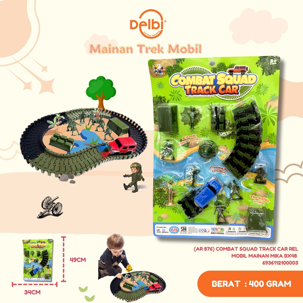 [AR 876] COMBAT SQUAD TRACK CAR REL MOBIL MAINAN MIKA BX48