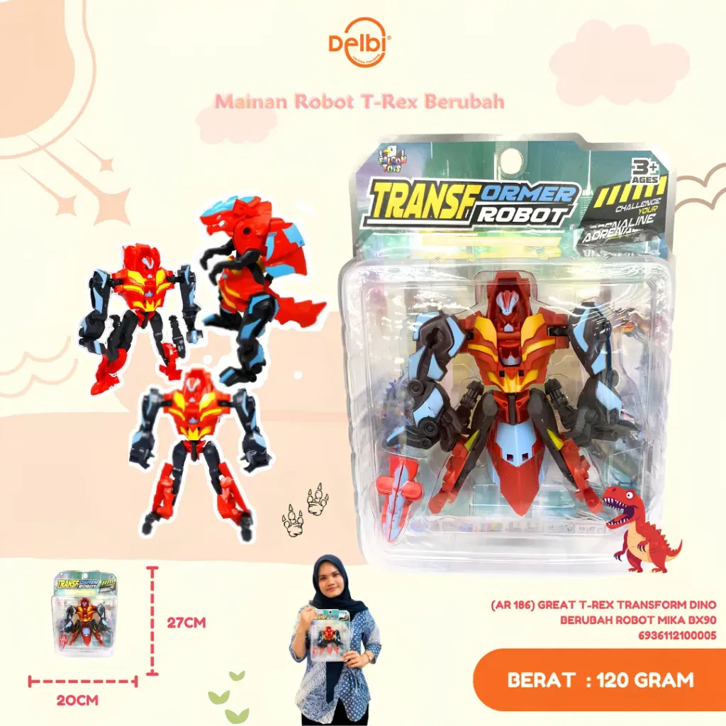 GREAT T-REX TRANSFORM DINO BERUBAH ROBOT MIKA BX90