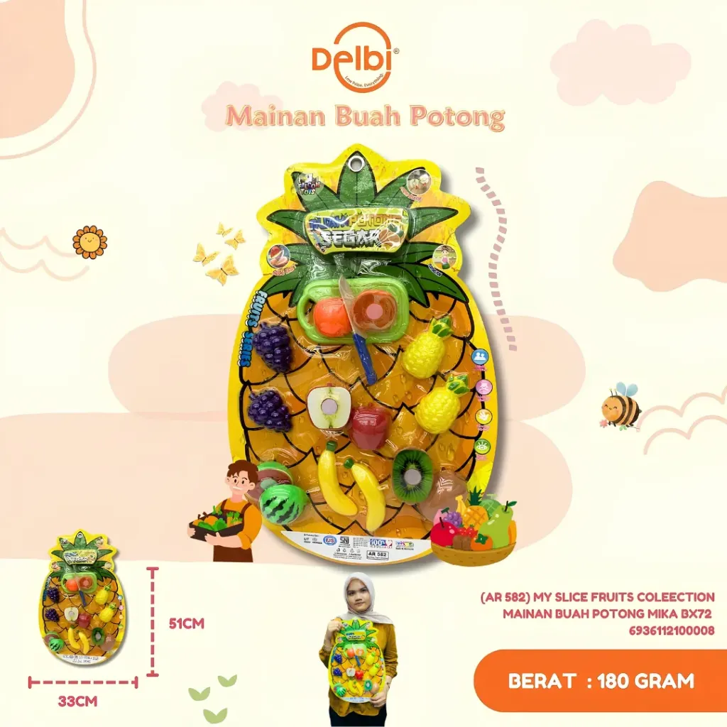 MY SLICE FRUITS COLEECTION MAINAN BUAH POTONG MIKA BX72