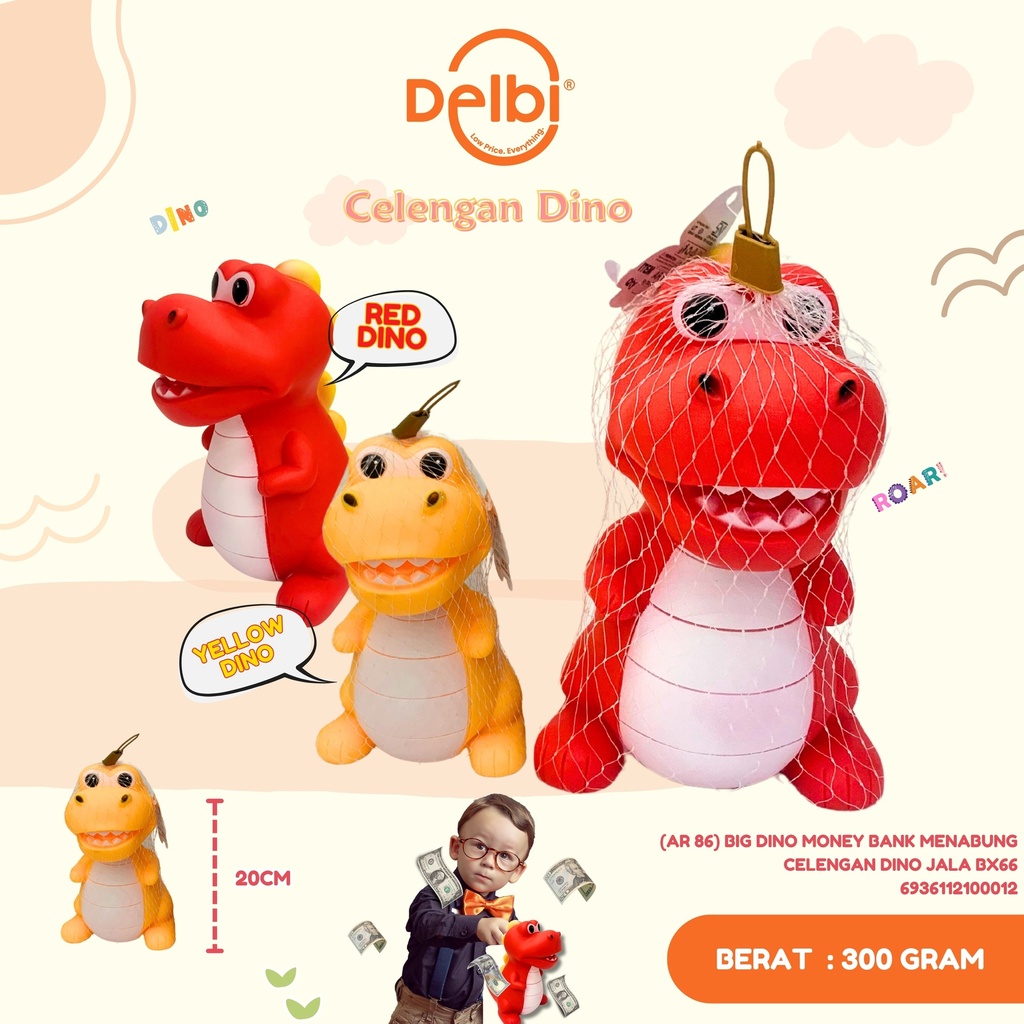(AR 86) BIG DINO MONEY BANK MENABUNG CELENGAN DINO JALA BX66