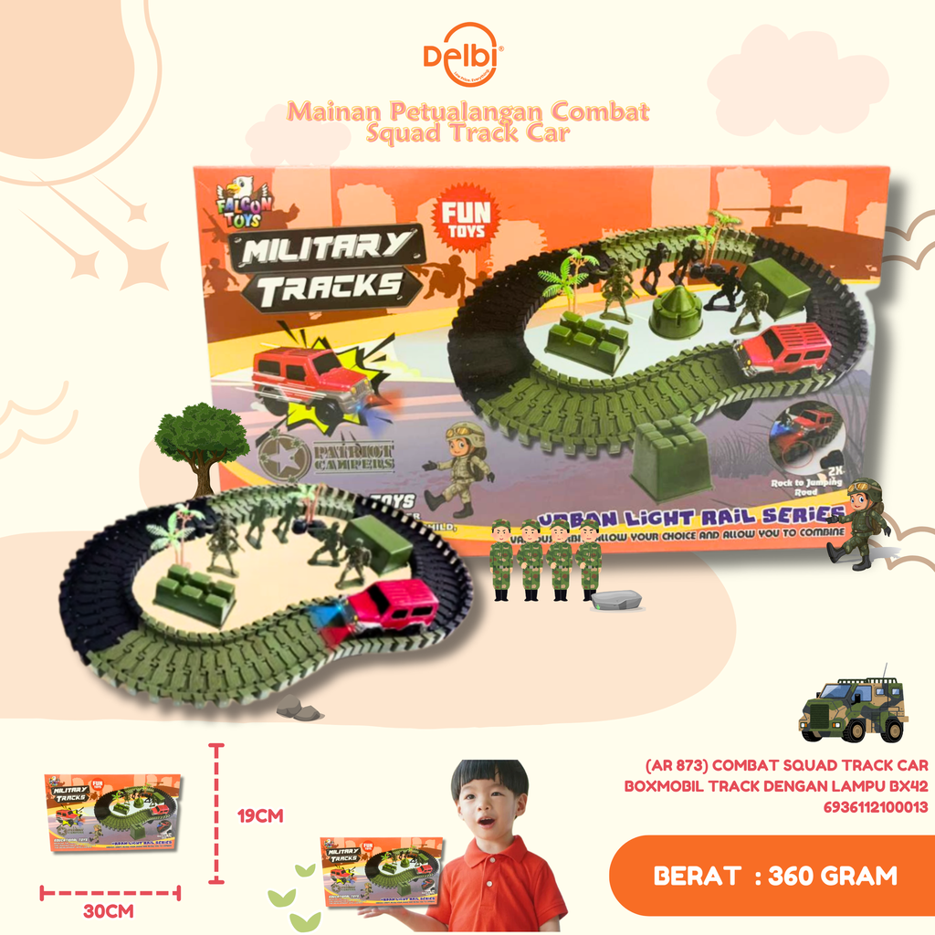 (AR 873) COMBAT SQUAD TRACK CAR BOXMOBIL TRACK DENGAN LAMPU BX42