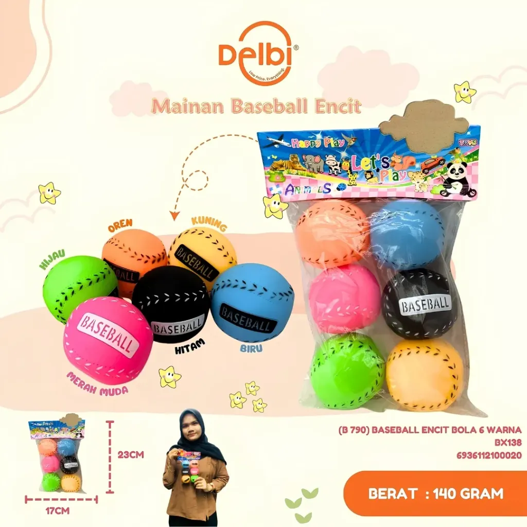 [B 790] BASEBALL ENCIT BOLA 6 WARNA BX138