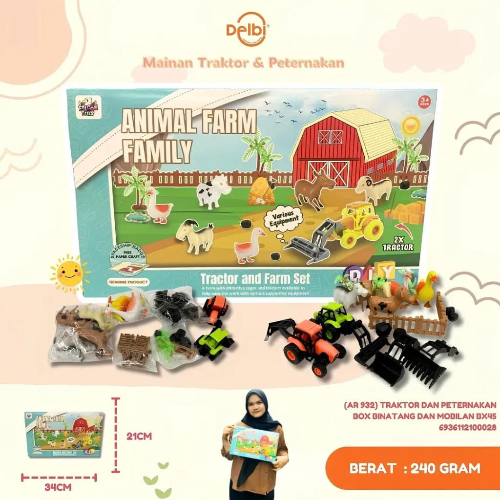 TRAKTOR DAN PETERNAKAN BOX BINATANG DAN MOBILAN BX45