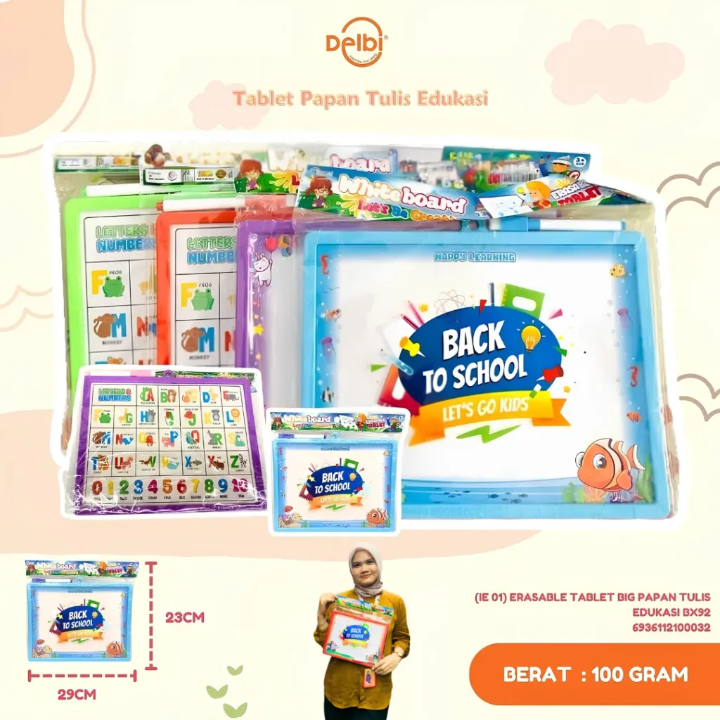 [IE 01] ERASABLE TABLET BIG PAPAN TULIS EDUKASI BX92