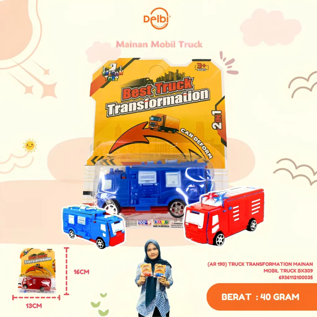 [AR 190] TRUCK TRANSFORMATION MAINAN MOBIL TRUCK BX309