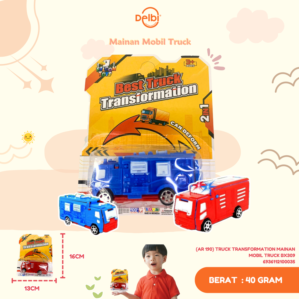 [AR 190] TRUCK TRANSFORMATION MAINAN MOBIL TRUCK BX309