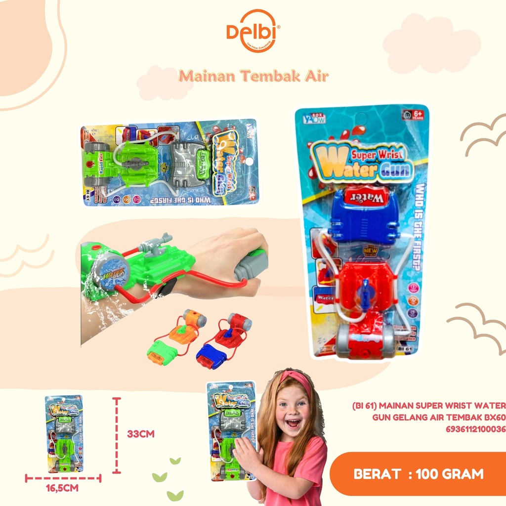 MAINAN SUPER WRIST WATER GUN GELANG AIR TEMBAK BX60