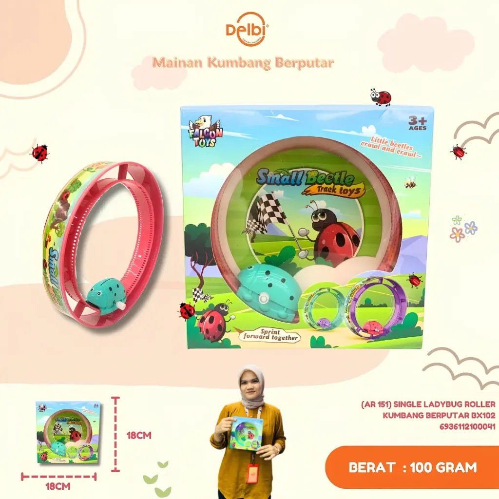 [AR 151] SINGLE LADYBUG ROLLER KUMBANG BERPUTAR BX102