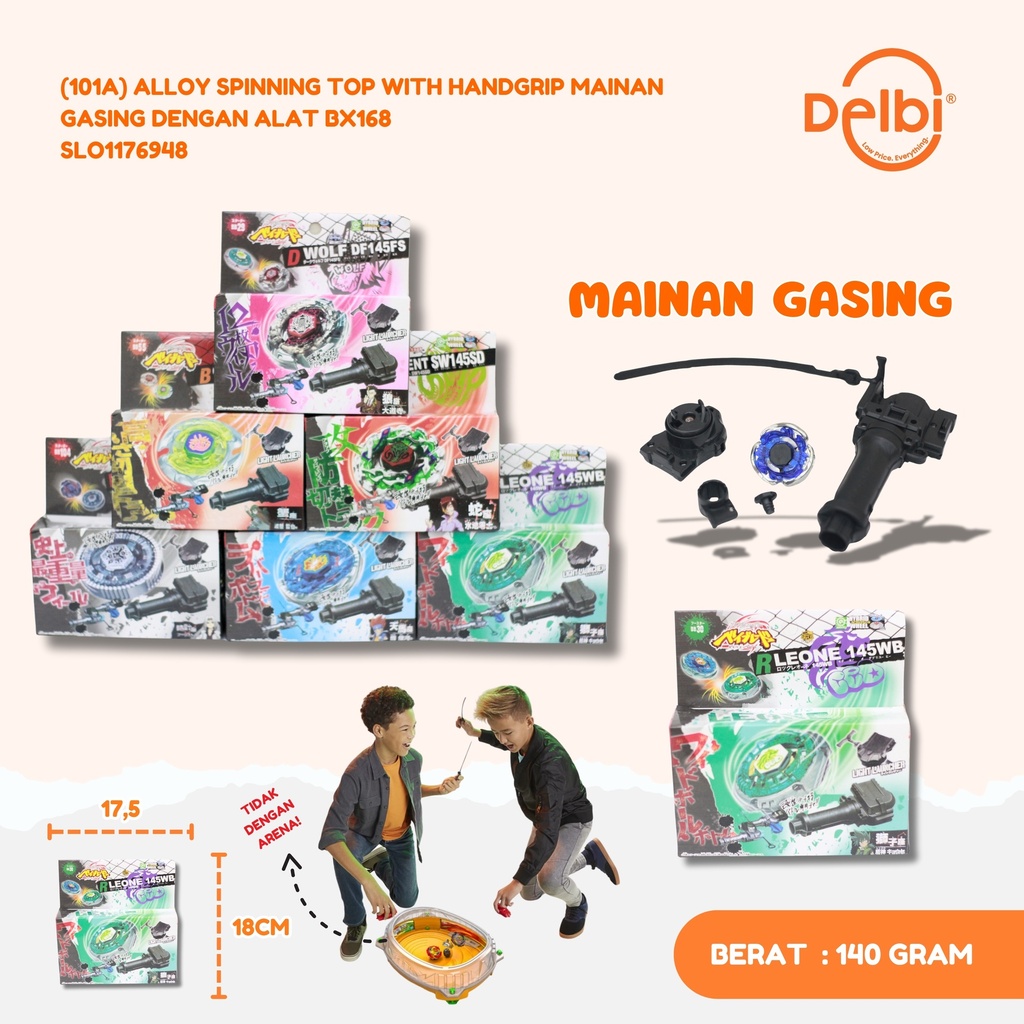(101A) ALLOY SPINNING TOP WITH HANDGRIP MAINAN GASING DENGAN ALAT BX168