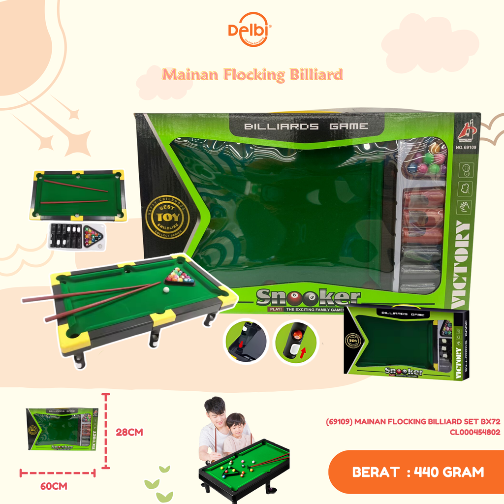(69109) MAINAN FLOCKING BILLIARD SET BX72