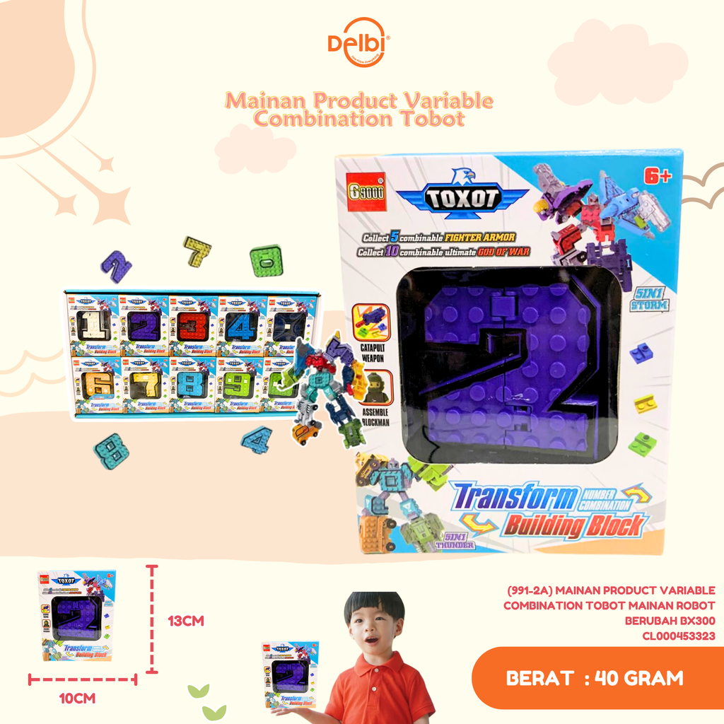 (991-2A) MAINAN PRODUCT VARIABLE COMBINATION TOBOT MAINAN ROBOT BERUBAH BX300