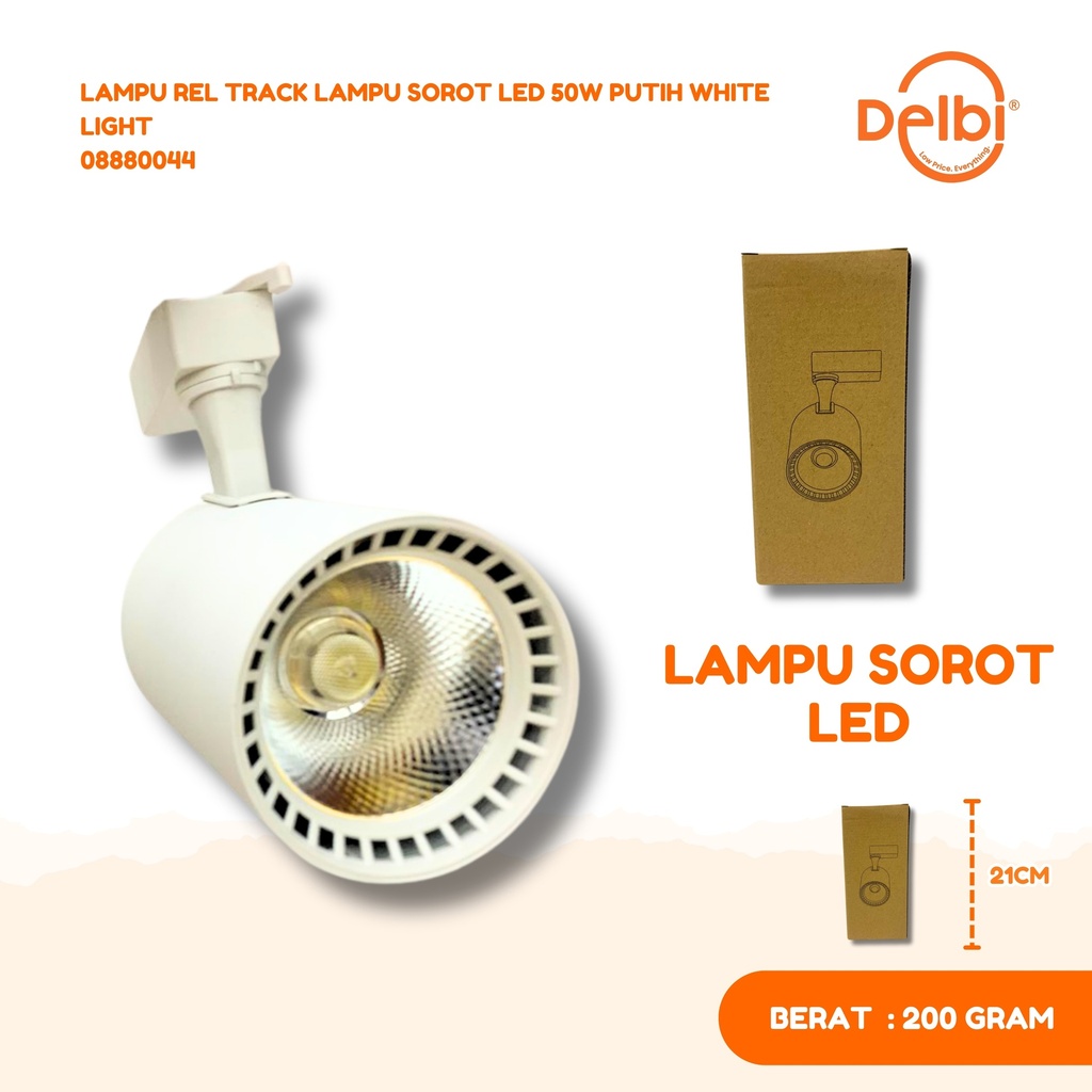 LAMPU REL TRACK LAMPU SOROT LED 50W PUTIH WHITE LIGHT 